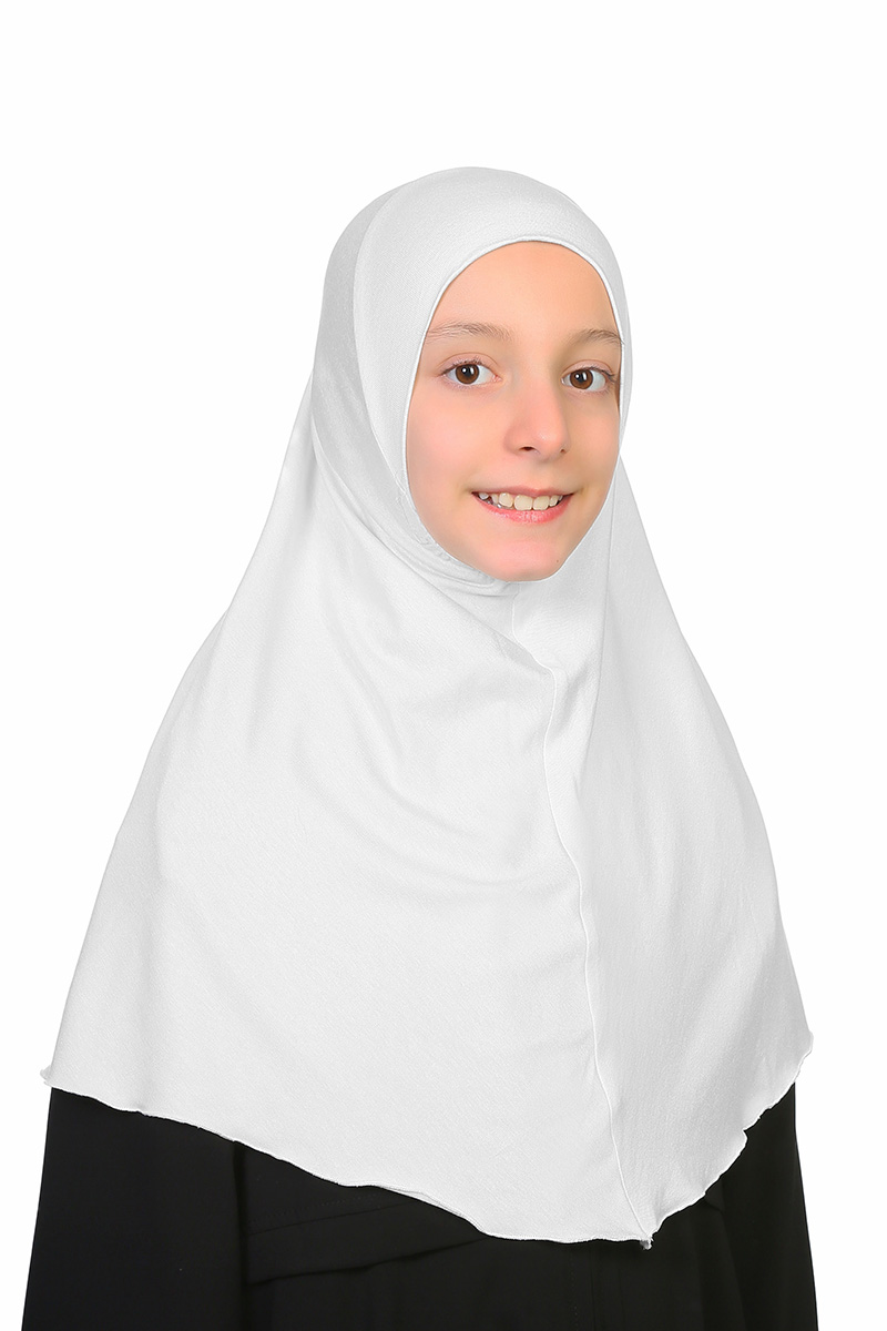 Çocuk Bone Pratik Eşarp Beyaz 
