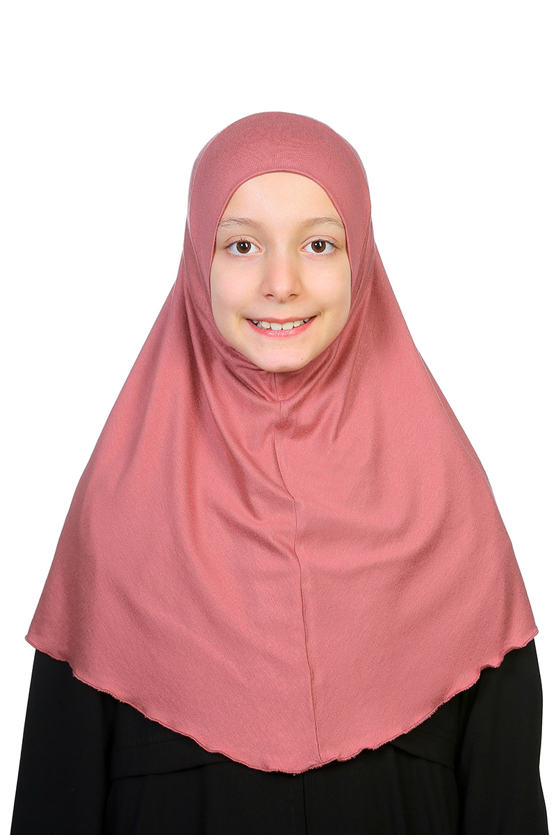 Çocuk Bone Pratik Eşarp Koyu Pudra 
