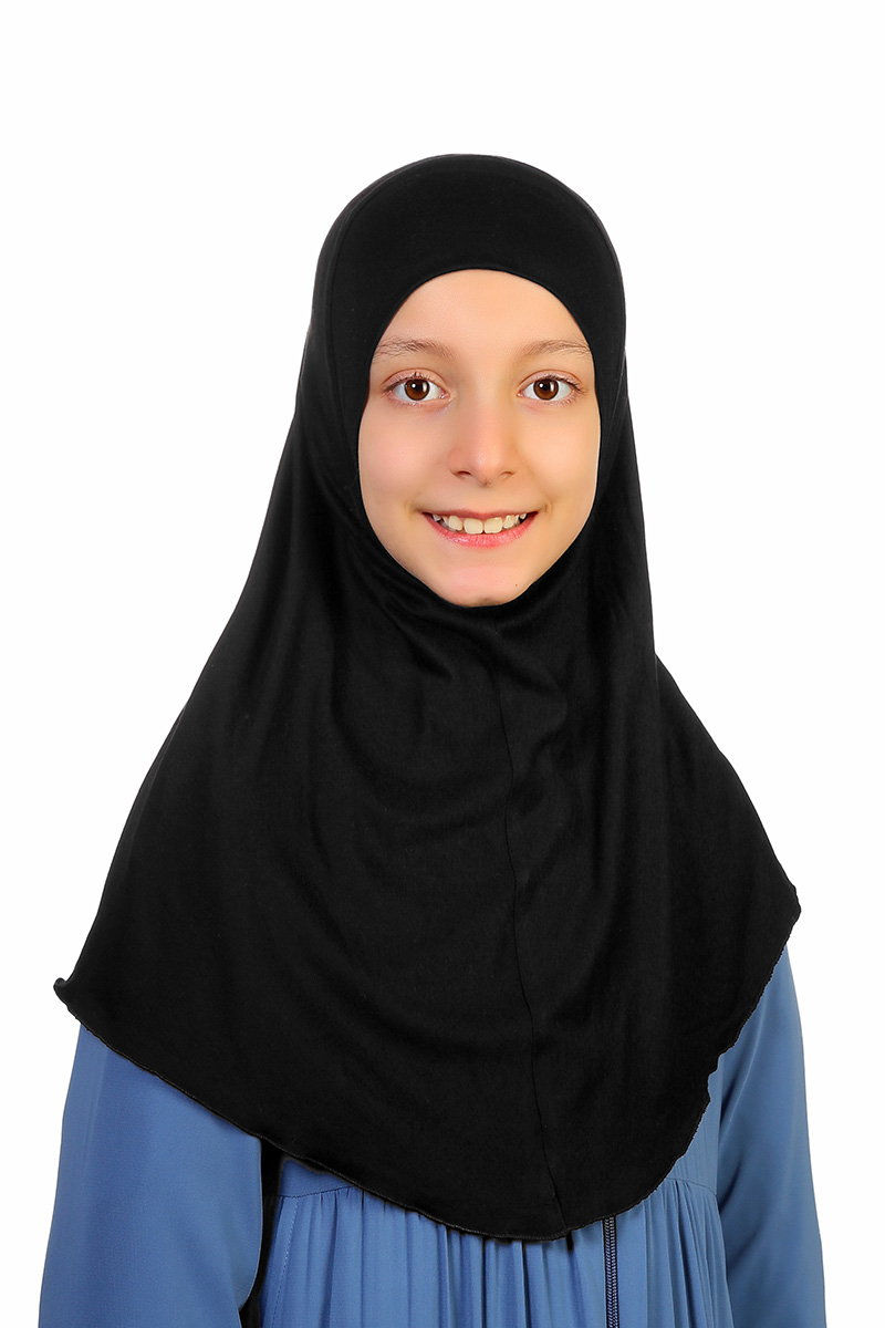 Çocuk Bone Pratik Eşarp Siyah - 1