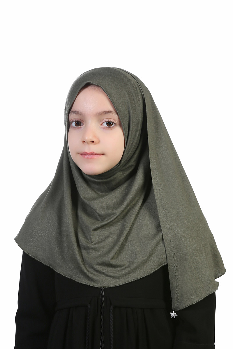 Çocuk Pratik Eşarp Ecrin Model Haki - 1