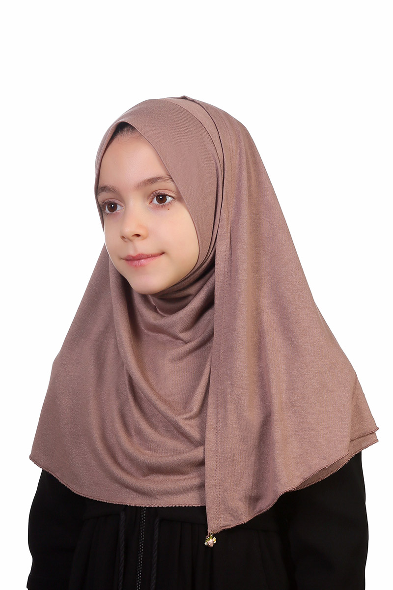 Çocuk Pratik Eşarp Ecrin Model Kahve - 1