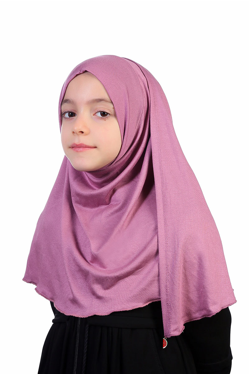 Çocuk Pratik Eşarp Ecrin Model Koyu Lila 
