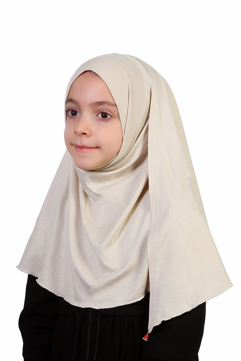 Çocuk Pratik Eşarp Ecrin Model Krem 