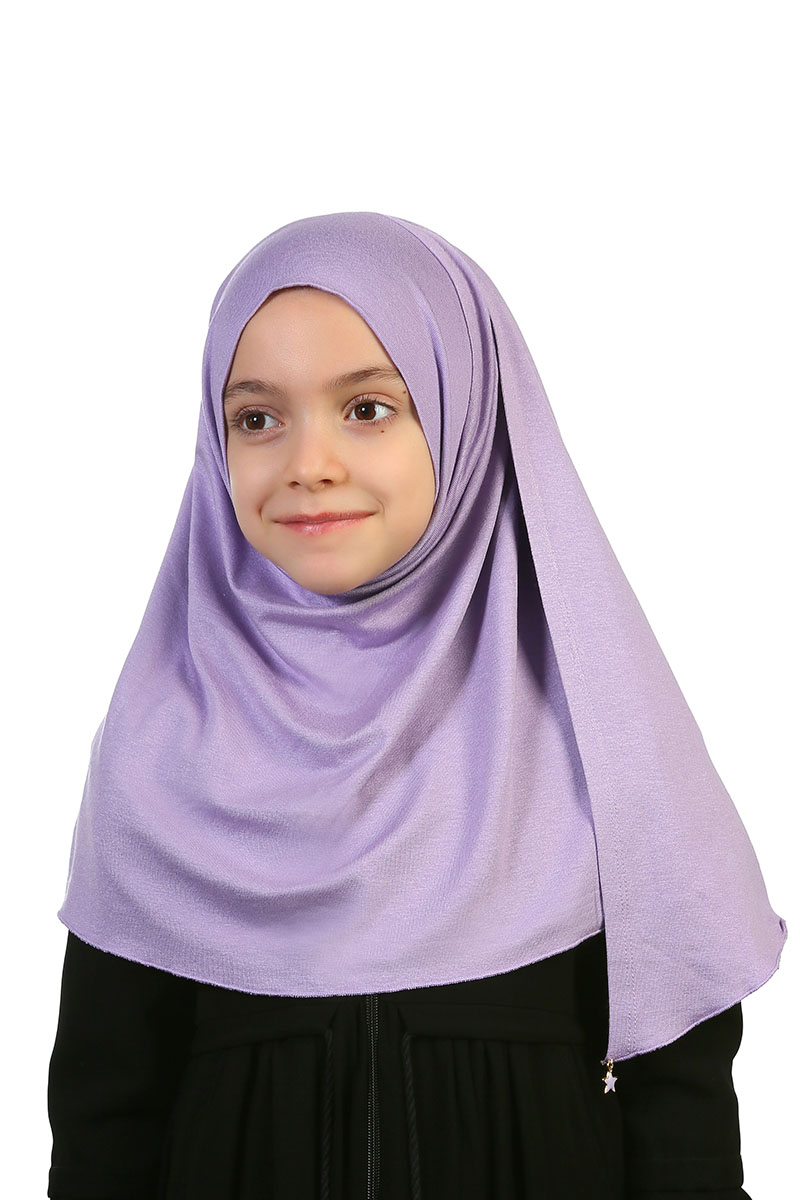 Çocuk Pratik Eşarp Ecrin Model Lila - 1