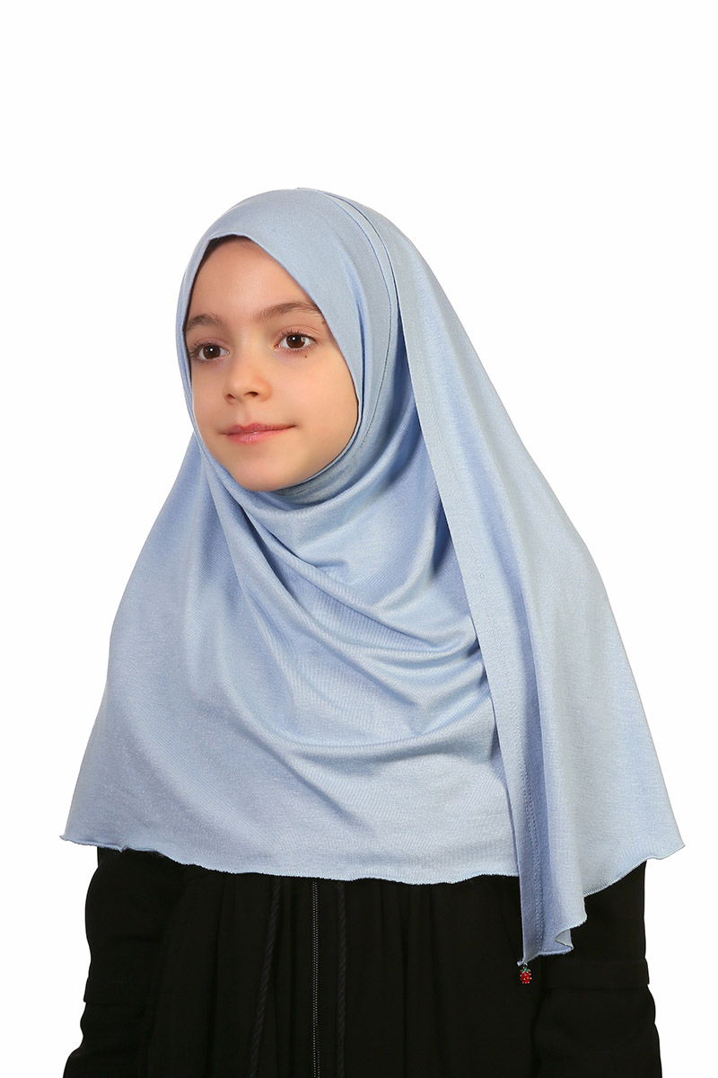 Çocuk Pratik Eşarp Ecrin Model Mavi - Mevlana Çocuk Tesettür