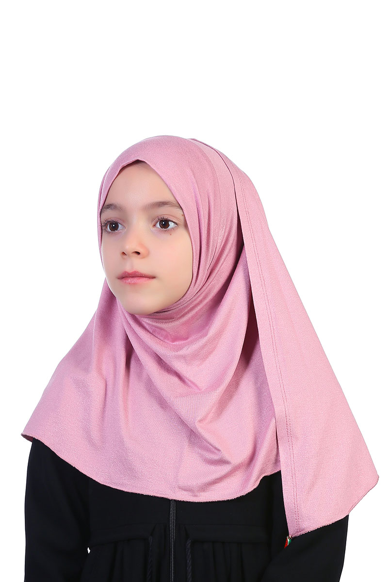 Çocuk Pratik Eşarp Ecrin Model Pudra - Mevlana Çocuk Tesettür