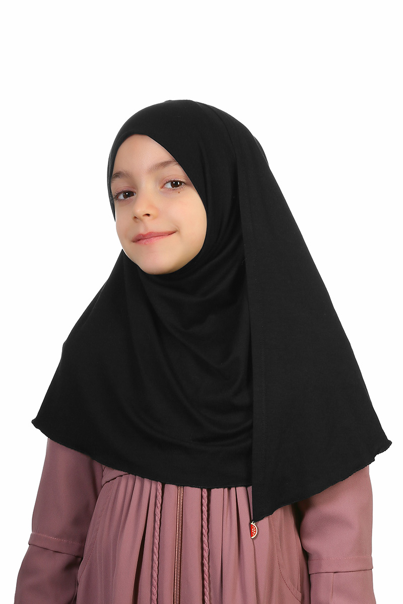 Çocuk Pratik Eşarp Ecrin Model Siyah - Mevlana Çocuk Tesettür