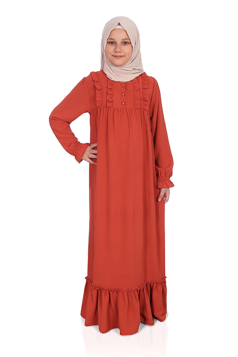 Çocuk Tesettür Elbise Aysima Model 