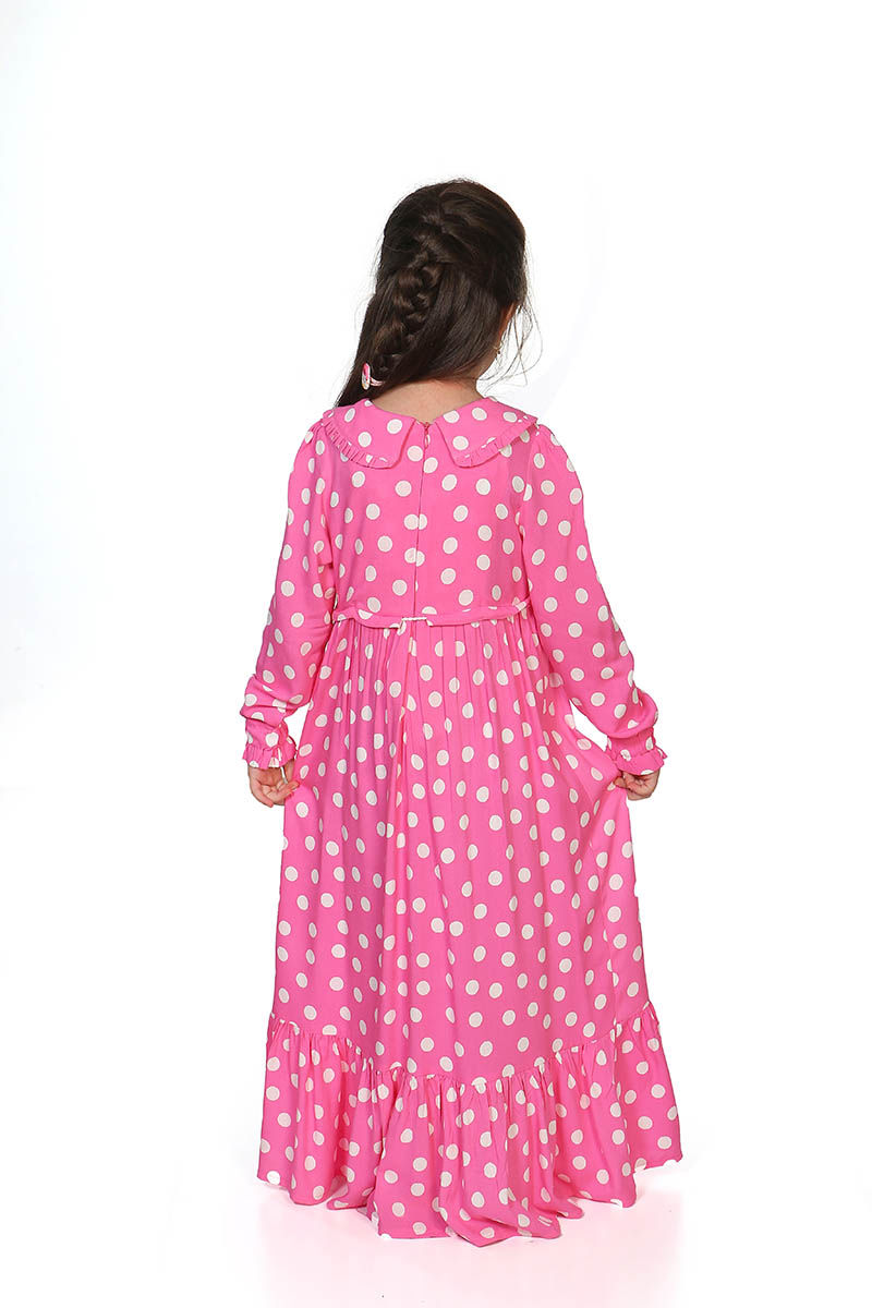 Çocuk Tesettür Elbise Berfu Model Pembe - 2