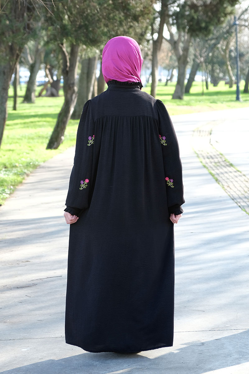 Çocuk Tesettür Elbise Beyza Model Siyah - 2