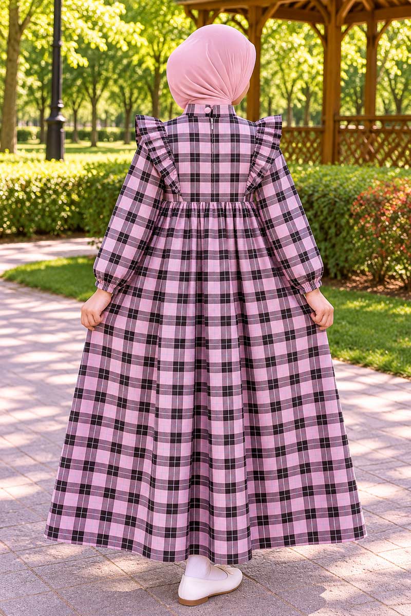 Çocuk Tesettür Elbise Dilek Model Pembe - 2