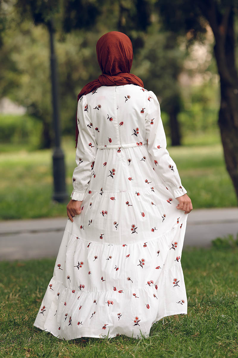 Çocuk Tesettür Elbise Fistolu Kat Kat Model - 2