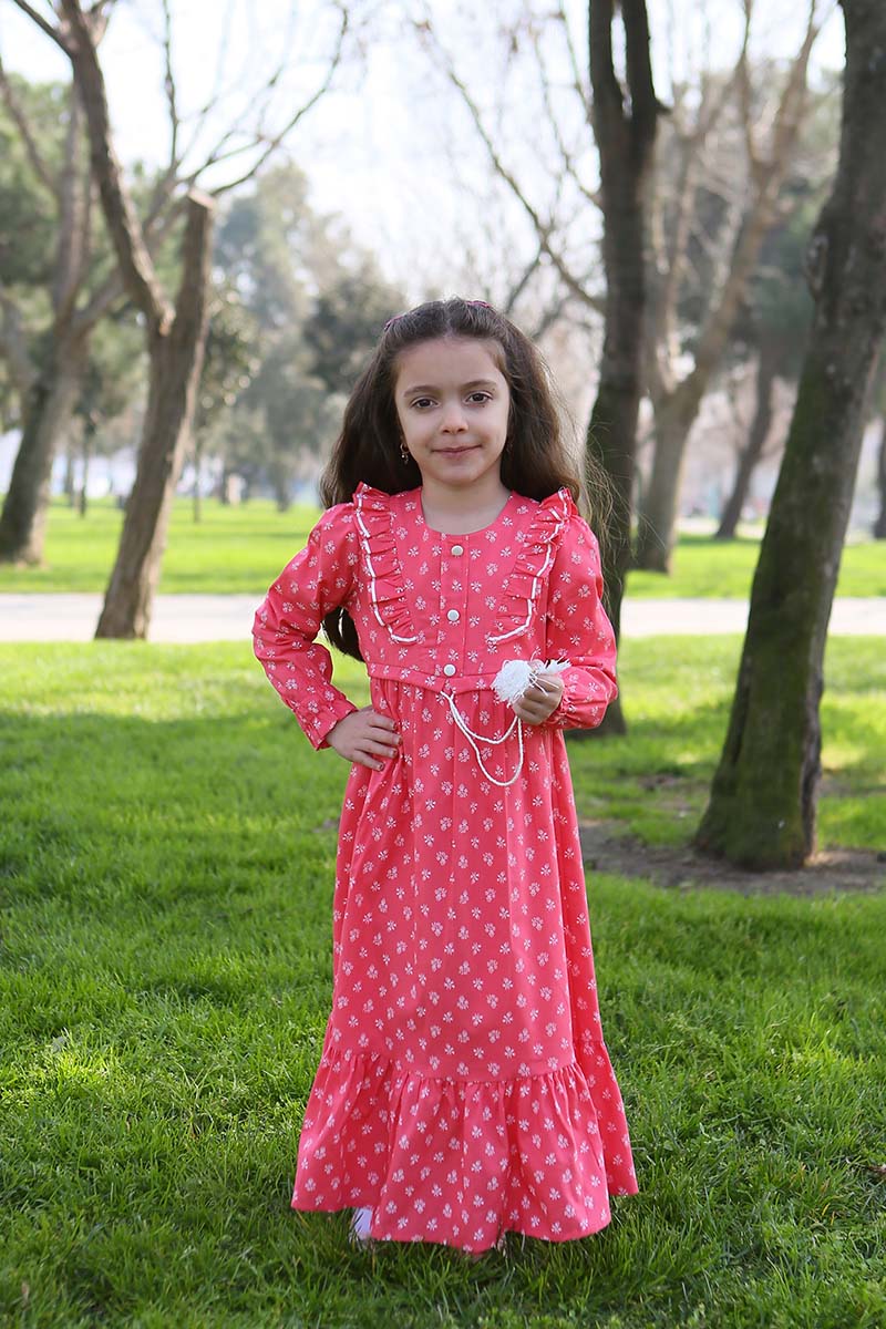 Çocuk Tesettür Elbise Mina Model Narçiçek - 2