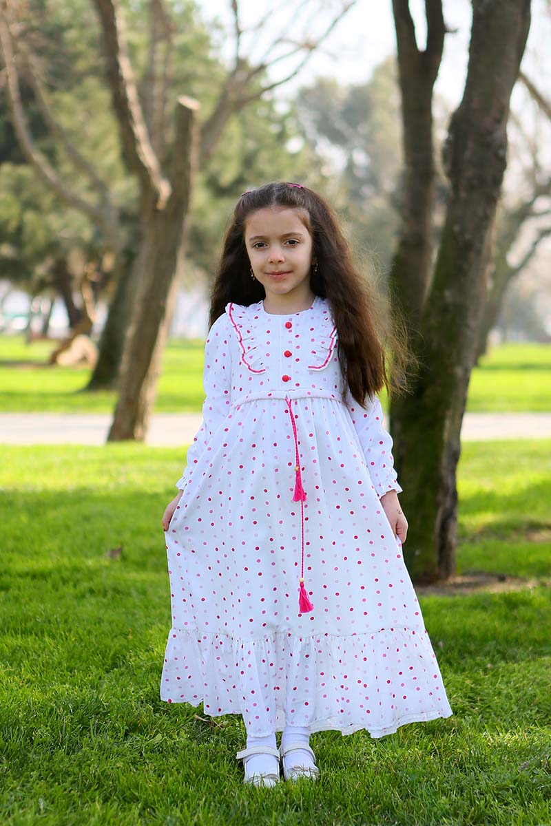 Çocuk Tesettür Elbise Mina Model Pembe - 2
