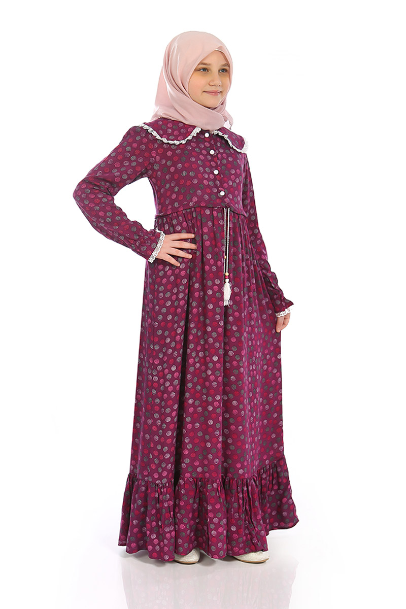 Çocuk Tesettür Elbise Rana Model Narçiçek - 1