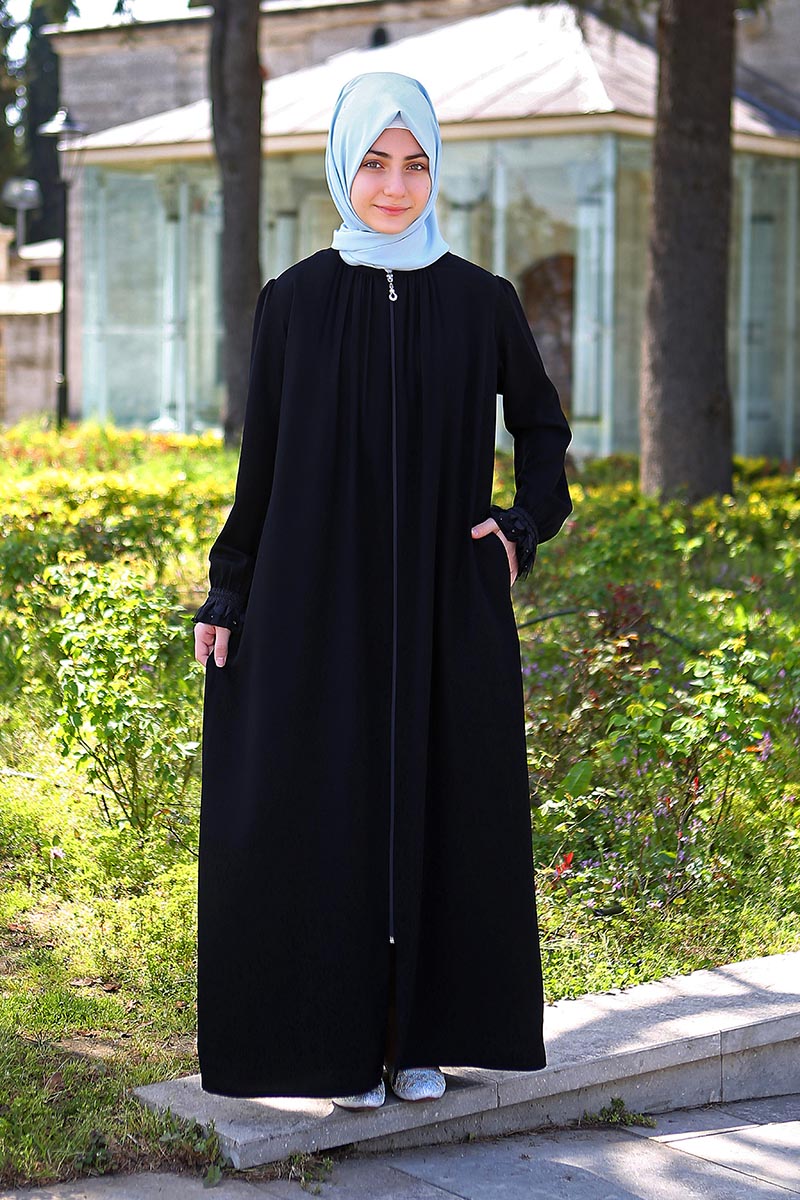 Çocuk Tesettür Ferace Gamze Model Siyah
