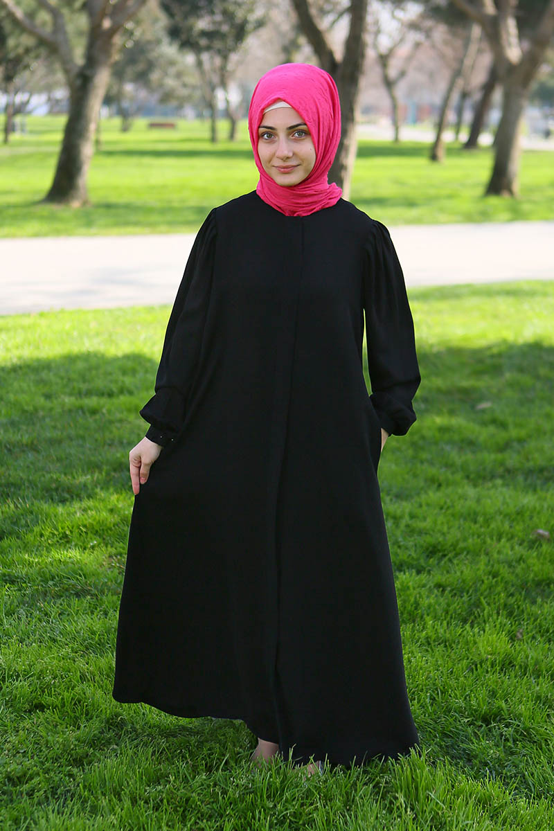 Çocuk Tesettür Ferace Müberra Model Siyah - Mevlana Çocuk Tesettür
