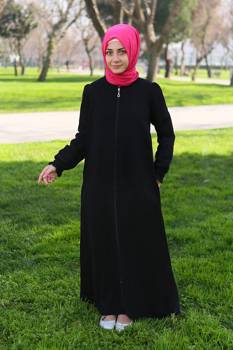 Çocuk Tesettür Ferace Sade Model Siyah - Mevlana Çocuk Tesettür