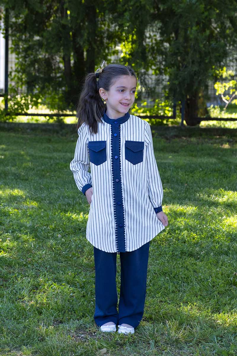 Çocuk Tesettür Tunik Takım İrem Model Beyaz - 2