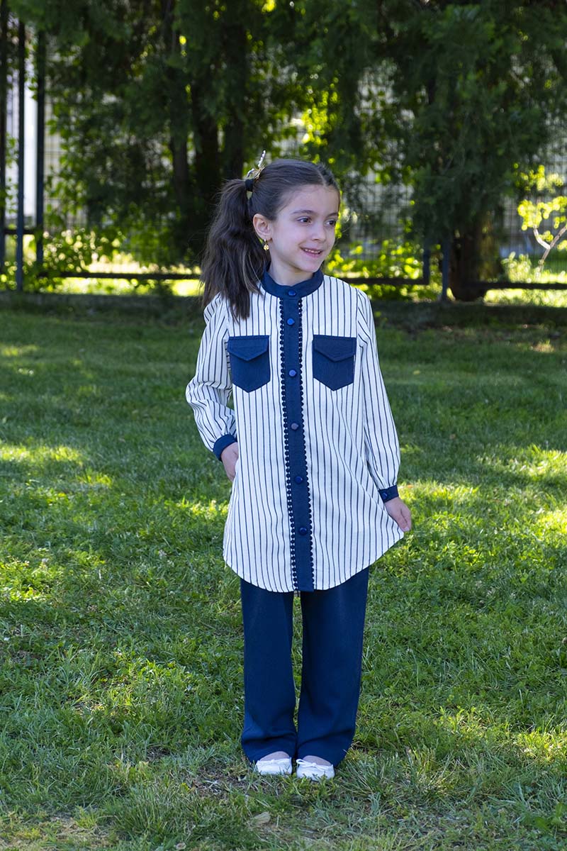 Çocuk Tesettür Tunik Takım İrem Model Beyaz - 2