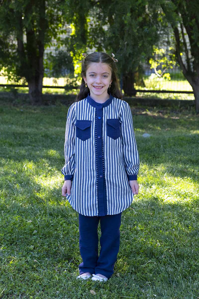 Çocuk Tesettür Tunik Takım İrem Model Lacivert - 2