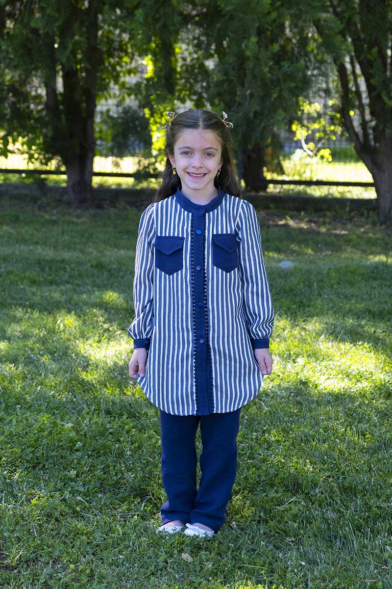 Çocuk Tesettür Tunik Takım İrem Model Lacivert - 2
