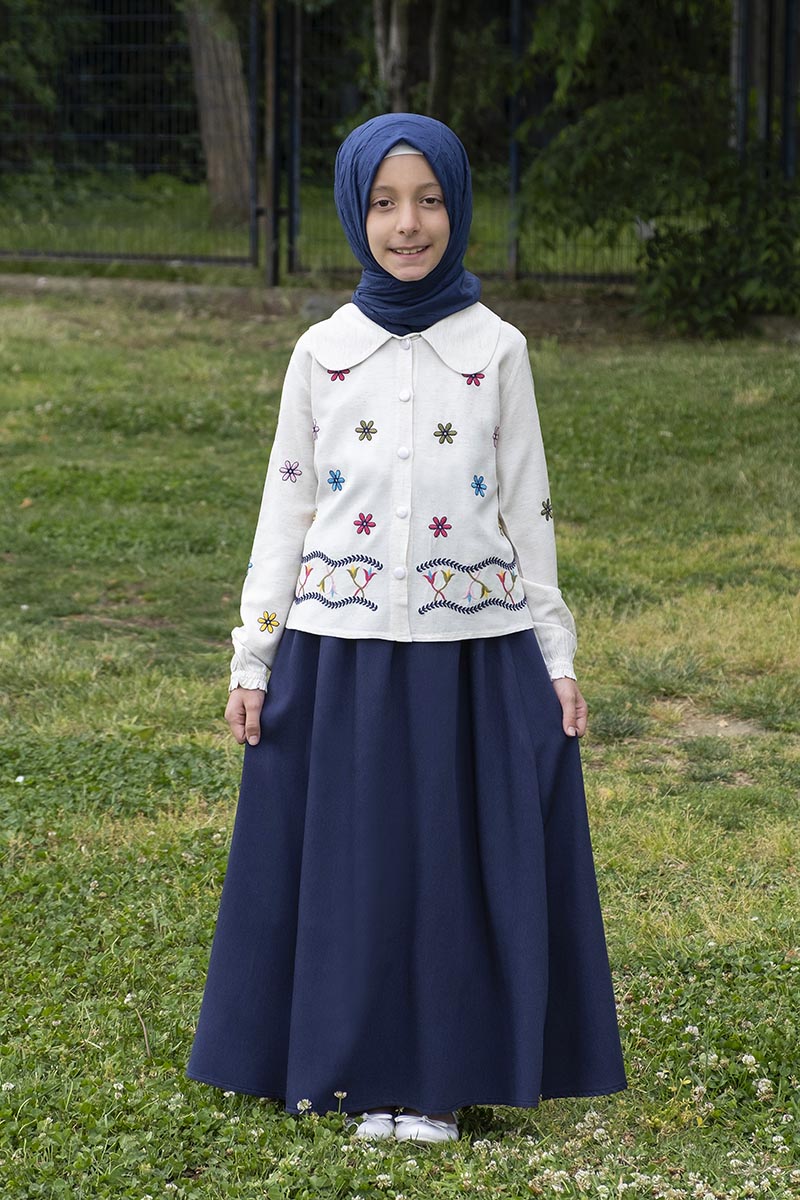 Çocuk Tesettür Tunik Takım Melike Model Lacivert - 1