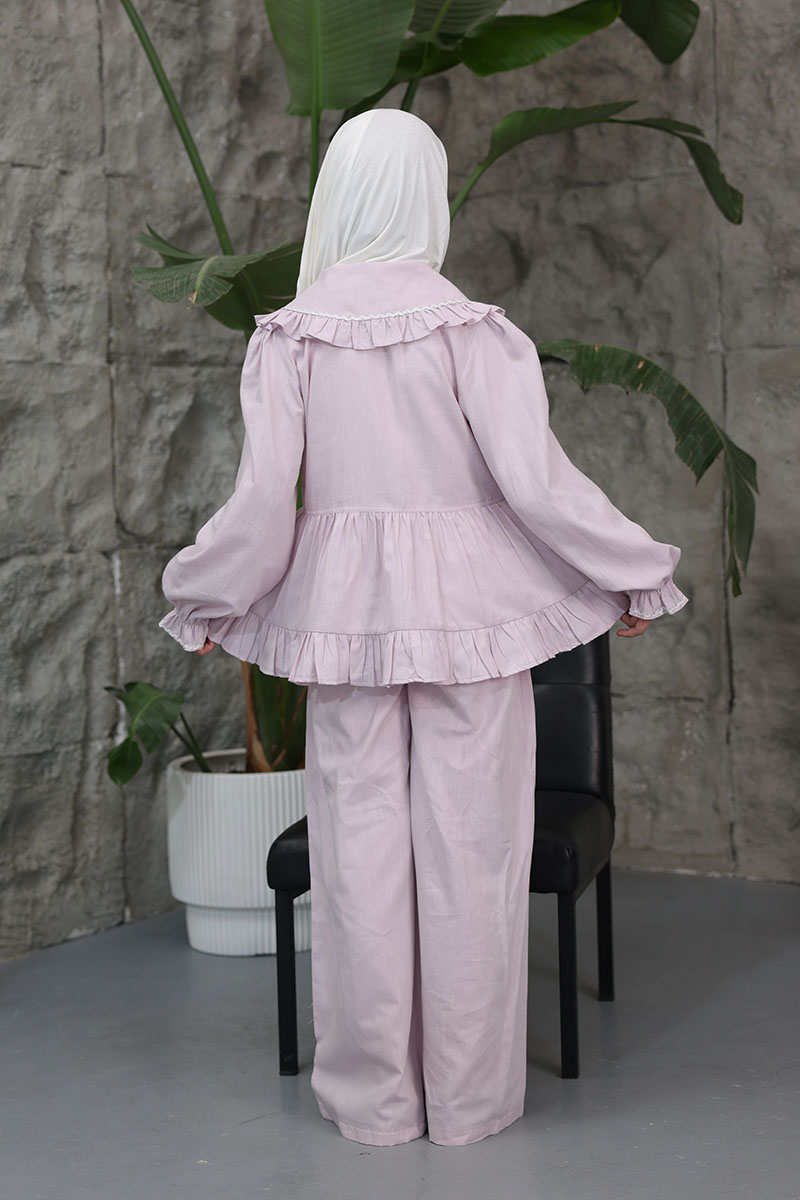 Çocuk Tesettür Tunik Takım Melis Model Lila - 2