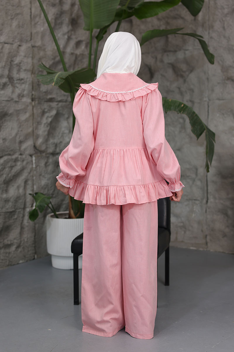 Çocuk Tesettür Tunik Takım Melis Model Somon - 2