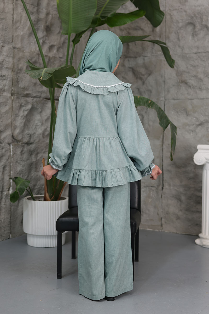 Çocuk Tesettür Tunik Takım Melis Model Yeşil - 2