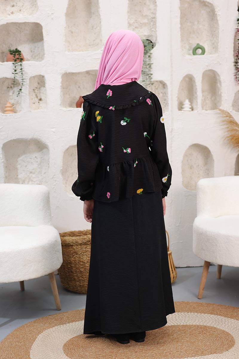 Çocuk Tesettür Tunik Takım Umay Model Siyah - 3